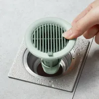 Floor drain filter with a stopper in the bathroom for hair capture, with reverse flow protection, suitable also for kitchen sink