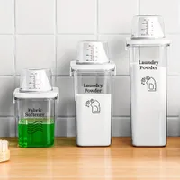 1pc air-tight detergent dispenser, water-tight fulable empty container, battery tray bleachers with 4 labels