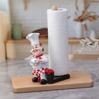 Paper handkerchief holder - cook statue with disc lid, cartoon decorative object
