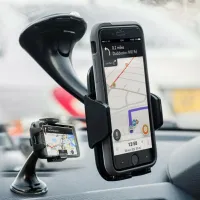 Rotary holder with suction cup for mobile phone