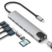 Adaptor USB-C Hub cu mai multe porturi 8 în 1