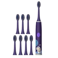 Brosse à dents électrique pour enfants avec design spatial Brosse à dents électrique douce avec animaux pour enfants avec 8 têtes de rechange Brosse étanche fonctionnant sur piles AA avec astronautes IPX7