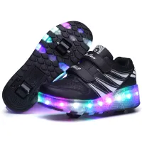 Pantofi moderni pentru copii cu LED-uri și role