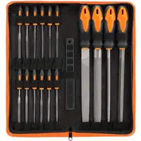 Set of files in case, premium steel T12 forged in pocket, precise flat/triangle/half-round/round file with needles and brushes