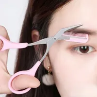 Eyebrow scissors and eyelashes with comb