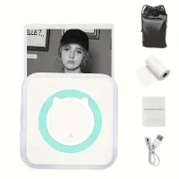 Mini bezdrátová tiskárna fotografií: Přenosná Bluetooth termální tiskárna pro domácnost
