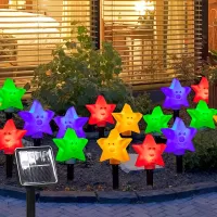 Christmas lights Solar Star, outdoor, waterproof (IP65), star blinking, decorative garden lighting, suitable for house, yard, lawn, garden, road, street, festival, party