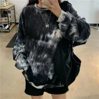Women's larger loose Violett sweatshirt with smoke print