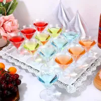 Plastové moderní originální recyklovatelné znovu použitelné plastové sklenice na koktejly 20 ks
