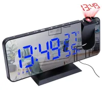 Digital radio alarm clock with projection