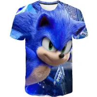 Tricou băiețesc cool cu mânecă scurtă și imprimeu Sonic