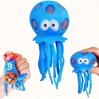 Antistress ball with sea motif - soft octopus toy with water balls