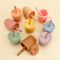 Baby silicone mug with soft straw for BPA-free children