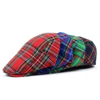 Men's beret - fashion cap in British plaid pattern - hat for stylish men