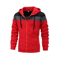 Men's colourful zipped hoodie with hood, zip and drawstring