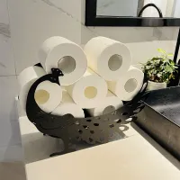 1pc Toilet paper holder with peacock design - bathroom decoration, storage space and organization
