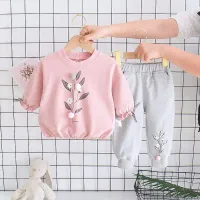 Girl's cute tracksuit in powder pink