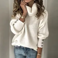 Women's Casual Turtleneck Knitted Sweater Crisoll
