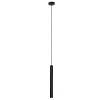 Lampă suspendată modernă din metal cu LED 3 W, lumină albă caldă, lustru tubular pe cablu de 2 m, lumină punctiformă minimalistă neagră 30 x 3 cm