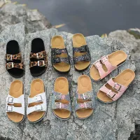 Unisex slippers in various stylish patterns, with buckles and in sizes 33-43