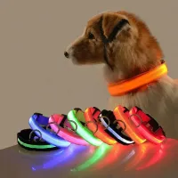 LED dog collar with backlight - safety collar for small, medium and large dogs