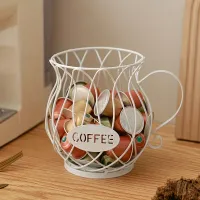 Scandinavian inspired metal coffee capsule holder - elegant stand for home & café display snacks