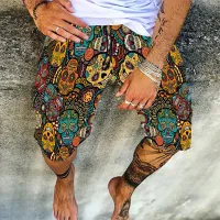 Pantaloni scurți vintage colorați pentru bărbați Streetwear