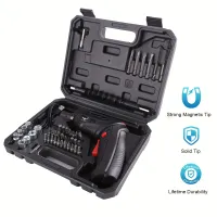 Set 47v1: Electric screwdriver, battery drill with bits, rechargeable