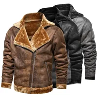 Men's leather jacket with fur Fly