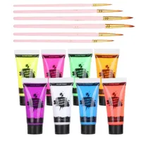 Peintures pour le visage et le corps 8 pcs Kit avec pinceaux pour maquillage d'Halloween