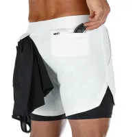 Men's summer fitness shorts with lining