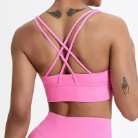 Sports bra with cross back for maximum support and comfort