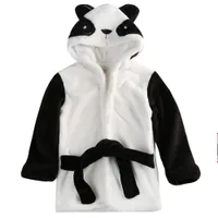 Children's bathrobe with hood and animal motifs