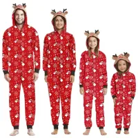 Vianočný overal pyžamo pre celú rodinu - červený