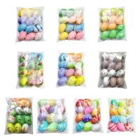 12 pieces of colored Easter eggs for hanging decoration or DIY creation