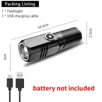 Lanterna puternică cu LED XHP50 USB C, baterie mini încărcabilă 16340 18650 1500lm, se poate închide cu un singur clic