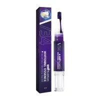 Dentifrice blanchissant violet V34 - Soin nettoyant pour les dents, dentifrice blanchissant doux au goût mentholé, correction de la couleur jaune des dents, 3 ml