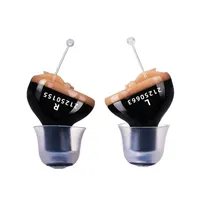 Wireless hearing aid Audifonos Q10 2 pcs for both ears Black Hearing aids Compact 1,8 x 1,2 cm