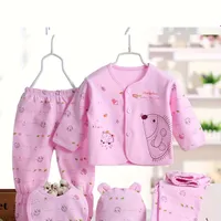 Newborn 5-piece cotton set of homewear with motif, 0-3 months
