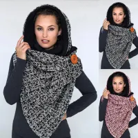 Ladies large scarf with button Shanice