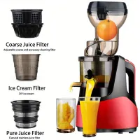 Slow juicer for cold press, 1 pcs, EU plug, worm juicer for fruit and vegetables