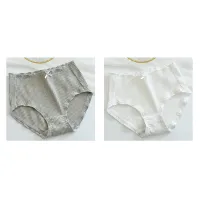 Trends stylish set of women's single color panties with decorative bow 2 pcs