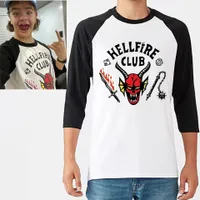 Męska koszulka z rękawem 3/4 z nadrukiem Club Hellfire