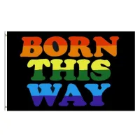 Drapeau arc-en-ciel 'Born this way' 60 x 90 cm