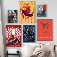 Poster on the wall with superhero motifs Spider-man