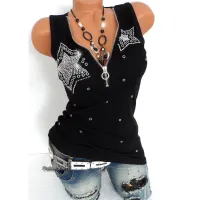 Women's tank top with sequin stars