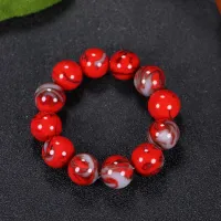 1pc Charm Jade Round Beads Universal Jewelry On Hands, Gold Beads From Silk Jade Buddha Versatile Bracelet For Men Women