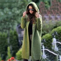 Ladies' knitted cardigan with hood Lenny