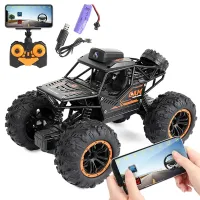 Voiture télécommandée avec caméra 2.4G, drift haute vitesse, véhicule tout-terrain 4WD, double contrôle, RC Rock Crawler