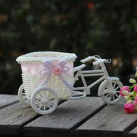 Decorative rattan basket with tricycle